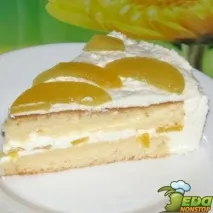 Ніжний сирний торт з фруктами. торт