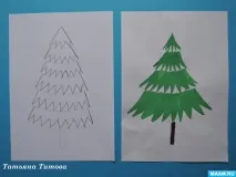 Малювання ялинок різними способами ялинок
