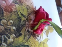 Вишивка атласними стрічками троянди