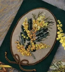 Вишивка квітів шовковими стрічками шовковими