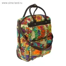 Сумка дорожня на колесах - Кішки, 1 відділ на блискавці, 2 зовнішні кишені, коричнева (1533750) - дорожня