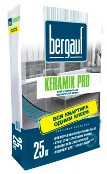 Посилений клей для плитки та керамограніту Бергауф Керамік Про (Bergauf Keramik Pro), 25кг плитки