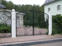 Ворота з хвірткою для приватного будинку. ворота