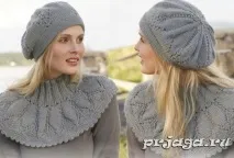 Жіноча шапка і бере спицями або гачком - Результати з #60 спицями