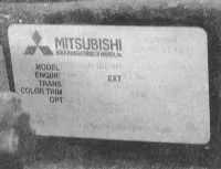 Mitsubishi Galant, Ідентифікаційні номери автомобіля, Мітсубісі Галант автомобіля
