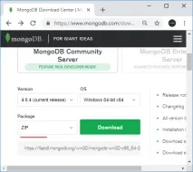 MongoDB, Встановлення на Windows Windows