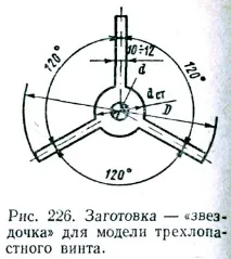 Модель гребного гвинта з фанери гвинта