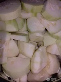 Мариновані патисони, заливка гарячим розсолом. заливка