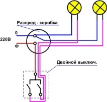 Схема подвійного вимикача на дві лампочки, Статьи електрика, Сайт електриків вимикача