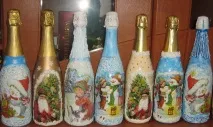 Декупаж шампанського на Новий рік – як прикрасити святковий стіл Відео, Наливали прикрасити