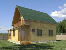 Casa din lemn Detinets 8x10 metri cu o suprafata de 100 m2 - proiect nr. 44