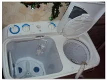 Пральна машина напівавтомат з віджимом зі полосканням та зливом, з підігрівом машина