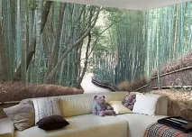 3D шпалери в інтер’єрі (фото) область застосування, переваги та недоліки, етапи поклейки фото