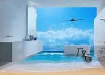 3D шпалери в інтер’єрі (фото) область застосування, переваги та недоліки, етапи поклейки область