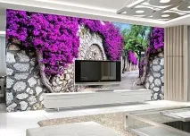 3D шпалери в інтер’єрі (фото) область застосування, переваги та недоліки, етапи поклейки шпалери