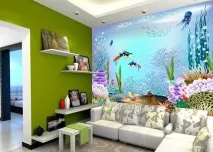 3D шпалери в інтер’єрі (фото) область застосування, переваги та недоліки, етапи поклейки шпалери