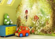 3D шпалери в інтер’єрі (фото) область застосування, переваги та недоліки, етапи поклейки область