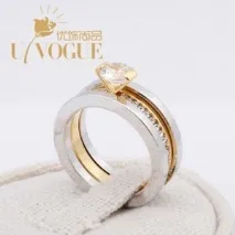 Кільце Aliexpress Vintage Alphabet Rhinestone Engagement Brand Women Rings New Trendy 18K Real Gold rhinestone