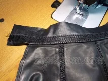 Шкіряна спідниця своїми руками - Зигзагом руками