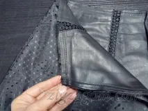 Шкіряна спідниця своїми руками - Зигзагом руками