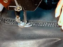 Шкіряна спідниця своїми руками - Зигзагом своїми