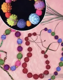 Мокре валяння кульок - валяні намисто з вовни своїми руками намисто