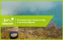 Вулкан Іджен на острові Ява Індонезією на мопеді вулкан