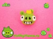 Bad Piggies Виріб-брелок з повсті в техніці сухого валяння виріб-брелок