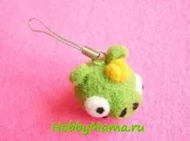 Bad Piggies Виріб-брелок з повсті в техніці сухого валяння повсті