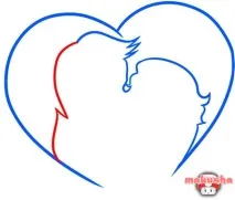 Як намалювати серце із закоханими поетапно за фото-схемами, будь-яка техніка намалювати