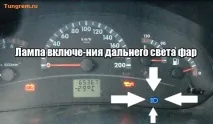 Опис панелі приладів Лада Калина калина