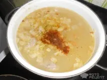 Картопляний суп зі свининою, З м’ясного рагу свининою