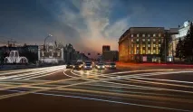 Зйомка нічного міста від Сибіру зйомка