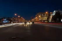Зйомка нічного міста від Сибіру зйомка