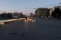 Зйомка нічного міста від Сибіру міста