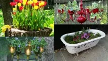 Клумби із підручних засобів своїми руками руками