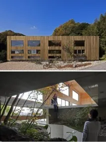Лісове життя в унікальному японському будинку Dynamic Dual-Material Japanese Residence унікальному