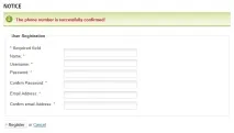 СМС підтвердження реєстрації для Joomla - Блог - SMSFox joomla