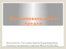 Презентація до уроку навколишнього світу - Як зимували наші предки - початкові класи, презентації уроку