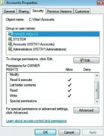 Удосконалені ACL у Windows Vista та Windows Server 2008, Windows IT Pro удосконалені