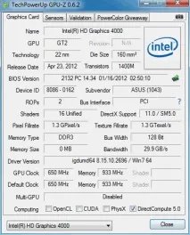 Відеокарта в навантаження огляд графічних прискорювачів Intel HD Graphics 4000 та Intel HD Graphics 2500 графічних