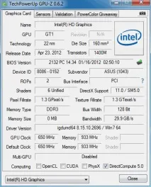 Відеокарта в навантаження огляд графічних прискорювачів Intel HD Graphics 4000 та Intel HD Graphics 2500 навантаження