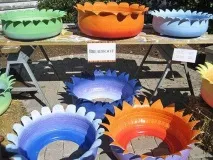Як зробити клумби з покришок своїми руками фото та інструкція своїми