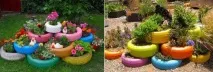 Як зробити клумби з покришок своїми руками фото та інструкція зробити