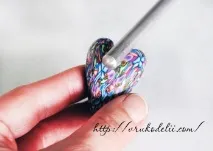 Кулон у вигляді серця технікою Калейдоскоп серця