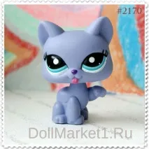 Лавандова кішка #2170, що вилизує лапку - DollMarket #1 2170