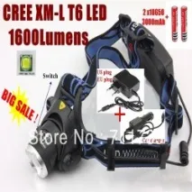 Налобний ліхтар Cree XM-L T6 LED 1600 Lumens налобний