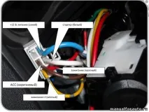 Nissan Note установка сигналізації, точки підключення Ніссан Ноут установка