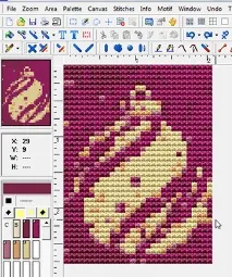 Просте промальовування новорічної кульки в програмі Cross Stitch Professional Platinum просте
