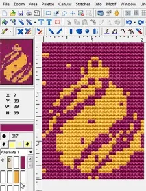 Просте промальовування новорічної кульки в програмі Cross Stitch Professional Platinum новорічної